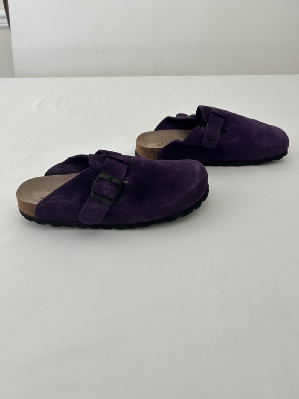 Beaver Creek Plum Purple Suede and Cork Slip-on Clogs Mules Size 8 - Picture 5 of 10
